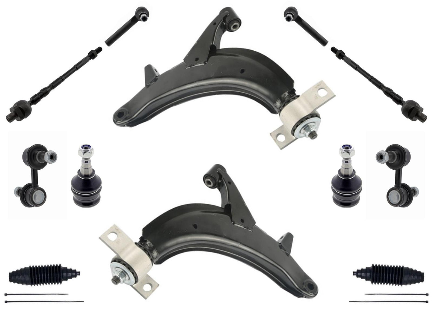 Front Lower Control Arms Lower Ball Joint Tie Rod For Subaru WRX STi 2006 2007