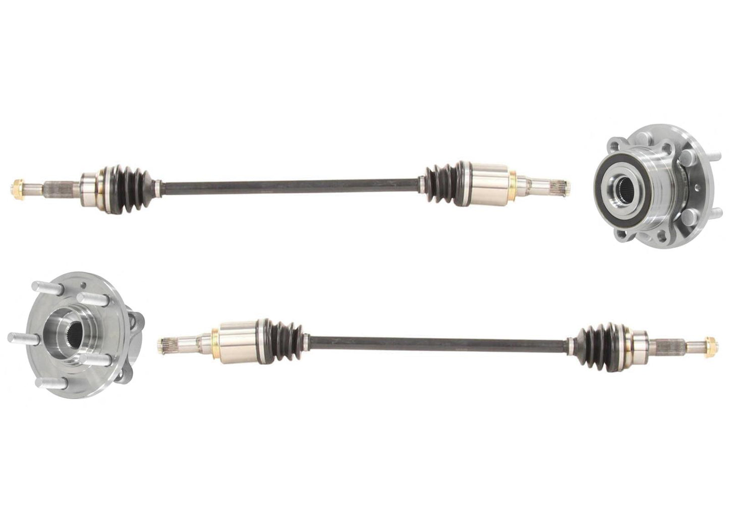 Left & Right Rear CV Axles Hub Wheel Bearings for Ford Explorer 2011 2012 2019