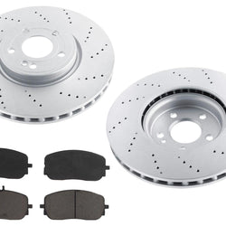 Drilled Front Disc Brake Rotors Disc Brake Pads for CLA250 AMG Package 2020-25