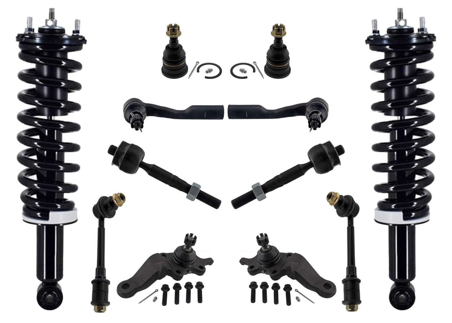 Front Coil Spring Struts Ball Joints Tie Rods Chassis for Toyota Tundra 2003