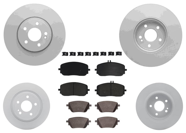 F&R Coated Disc Brake Rotors Disc Brake Pads for CLA250 318MM Base Model 20-25