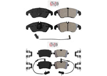 Front & Rear Semi Metallic Disc Brake Pads Sensor for Audi A6 2012 2013 2.0L