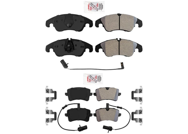 Front & Rear Semi Metallic Disc Brake Pads Sensor for Audi A6 2012 2013 2.0L