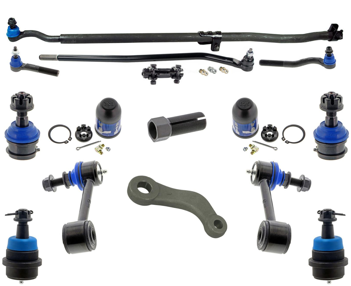 Upper Lower Ball Joints Tie Rod Arm Sleeves Pitman Arm For Jeep Wrangler 07-17