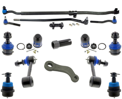 Upper Lower Ball Joints Tie Rod Arm Sleeves Pitman Arm For Jeep Wrangler 07-17
