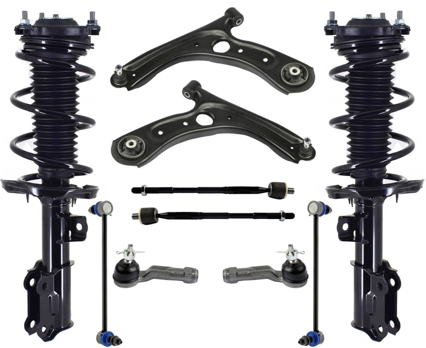 Front Struts Control Arms Tie Rods & Links For Hyundai Elantra 2.0L 2021-2024