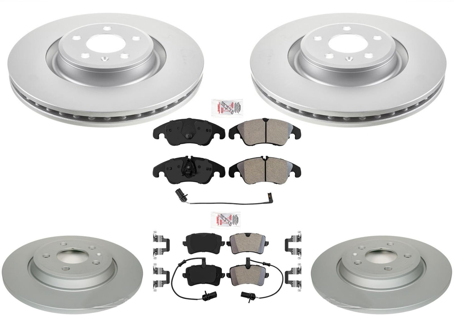 Front & Rear Coated Disc Rotors Disc Brake Pads for Audi A6 2012 2013 2.0L Eng