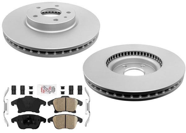 Front Coated Disc Brake Rotors Brake Pads for Lincoln MKZ 2013-16 2.0L 3.7L Gas