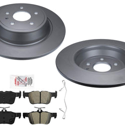 Rear Coated Brake Disc Rotors Brake Pads for Lincoln MKZ 2013-16 2.0L 3.7L Gas