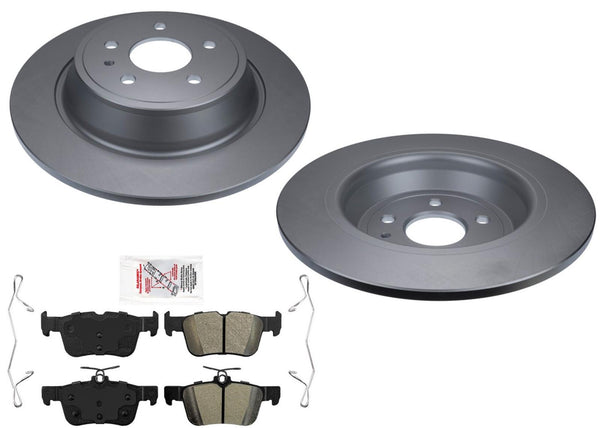 Rear Coated Brake Disc Rotors Brake Pads for Lincoln MKZ 2013-16 2.0L 3.7L Gas