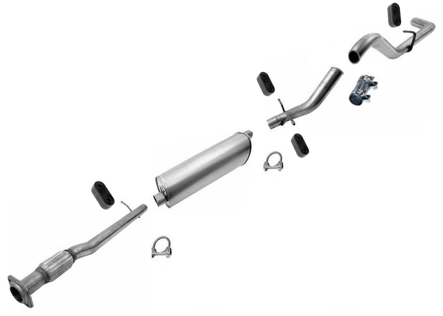 Pipe Muffler Tail Pipe for Chevrolet Silverado 1500 5.3 143.5" Wheelbase 2007 08