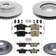Front & Rear GEO Coated Disc Brake Rotors & Pads for Lincoln MKZ 2013-16 Gas