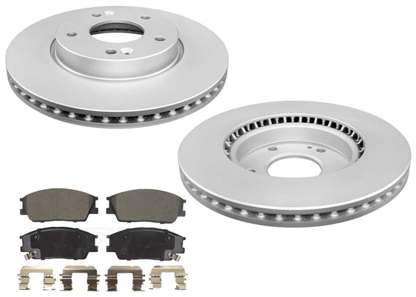 Front Coated Disc Brake Rotors & Pads for KIA Soul Naturally Aspirated 2020-2024