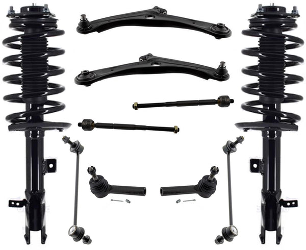 Front Struts Control Arms Tie Rods Links For Compass 2012-2017 4WD Manual Trans