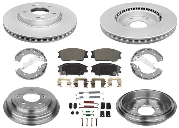 Front Disc Brake Rotors & Pads Rear Brake Drums For Hyundai Venue 2020 2022 2024