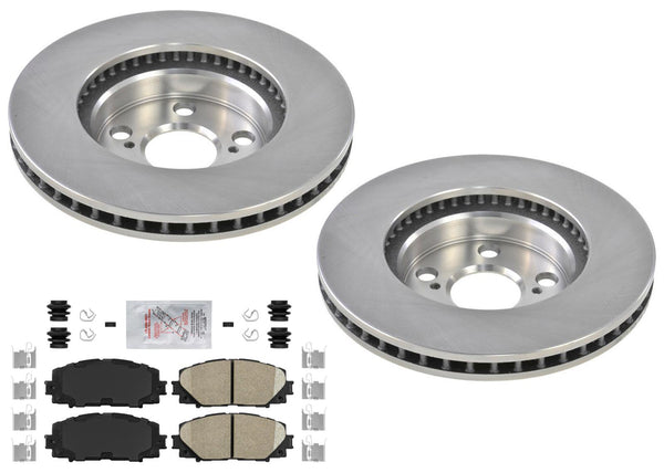 Front Coated Disc Brake Rotors & Pads for Toyota Prius 2010 2011 2012 2013 2015