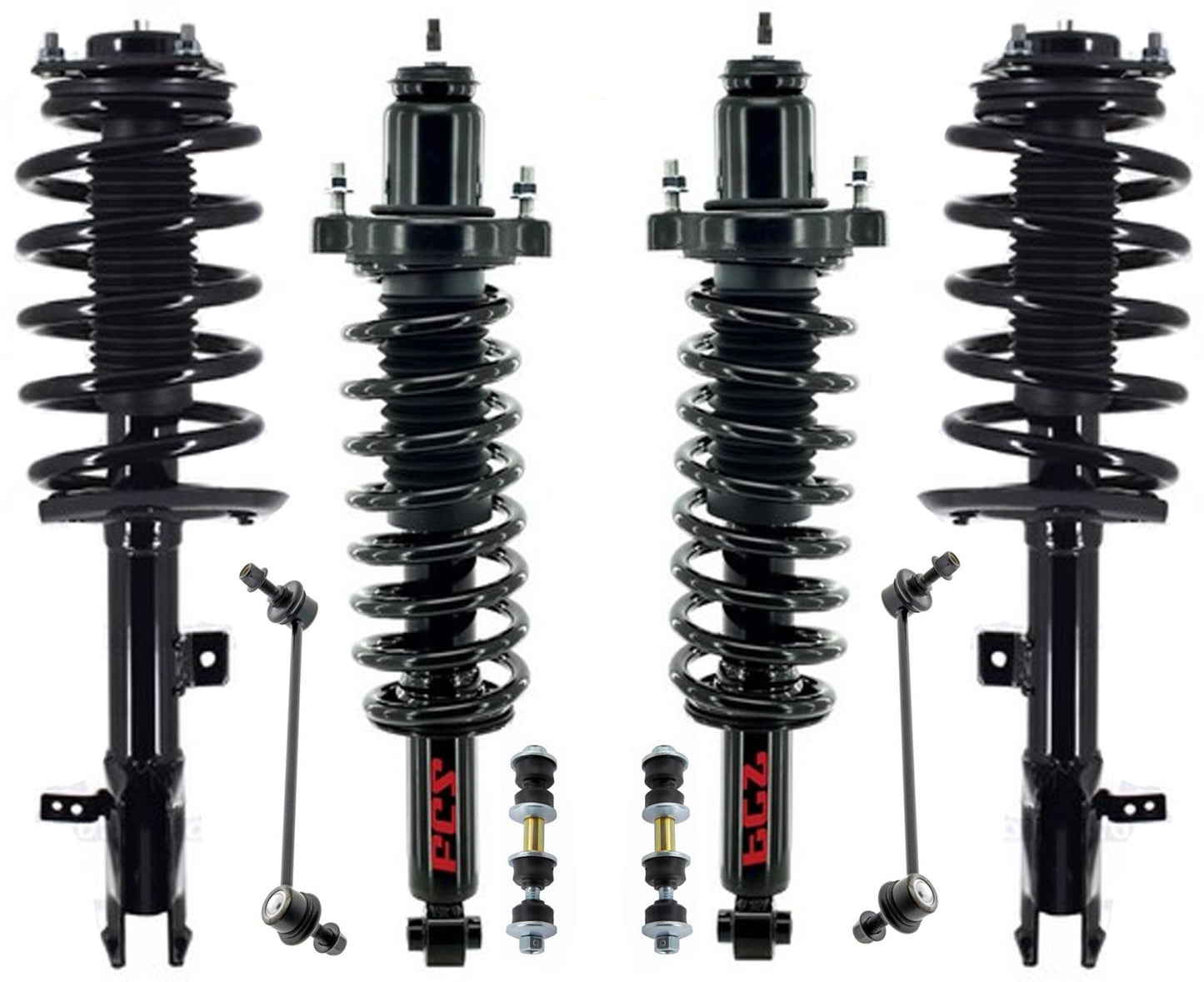 Front & Rear Struts & Links For Jeep Compass 2012 2015 2017 Front Wheel Drive