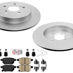 Rear Coated Disc Brake Rotors & Pads for Toyota Prius 2010 2011 2012 2013 2015