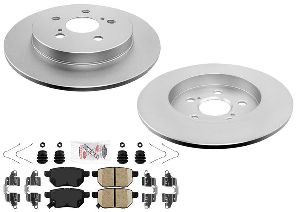 Rear Coated Disc Brake Rotors & Pads for Toyota Prius 2010 2011 2012 2013 2015