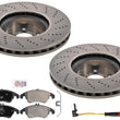 Cross Drilled Front Brake Disc Rotors Pads for Mercedes Benz C350 2008-2015