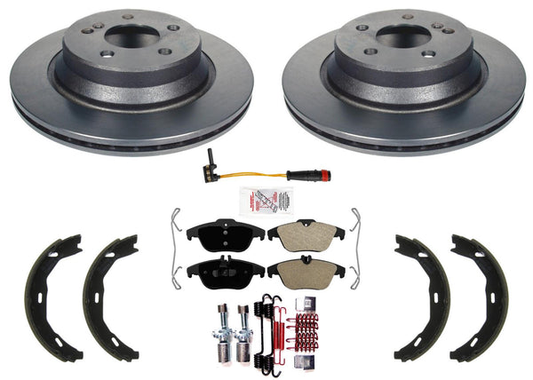 Rear Disc Brake Rotors Brake Pads Parking Shoes for Mercedes Benz C350 2008-2015