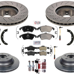 Drilled Frt Brake Disc Rotors Pads for Mercedes Benz E350 2010-2014 4Door 4Matic