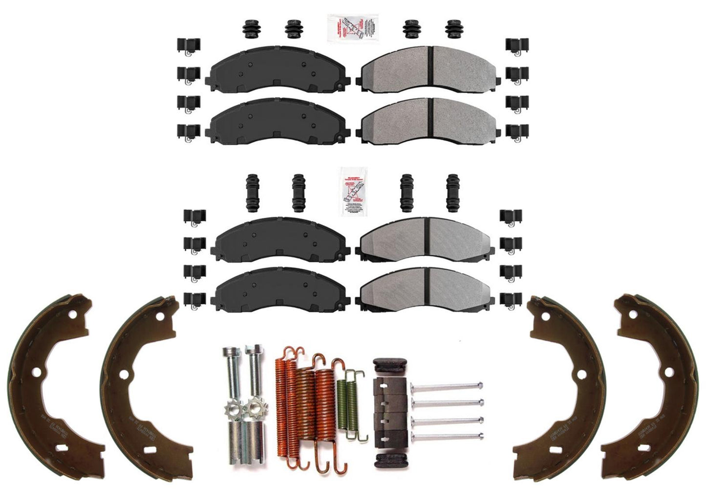 ASD Fleet Duty Front & Rear Brake Pads for Ford F450 F550 Super Duty 2017-2022