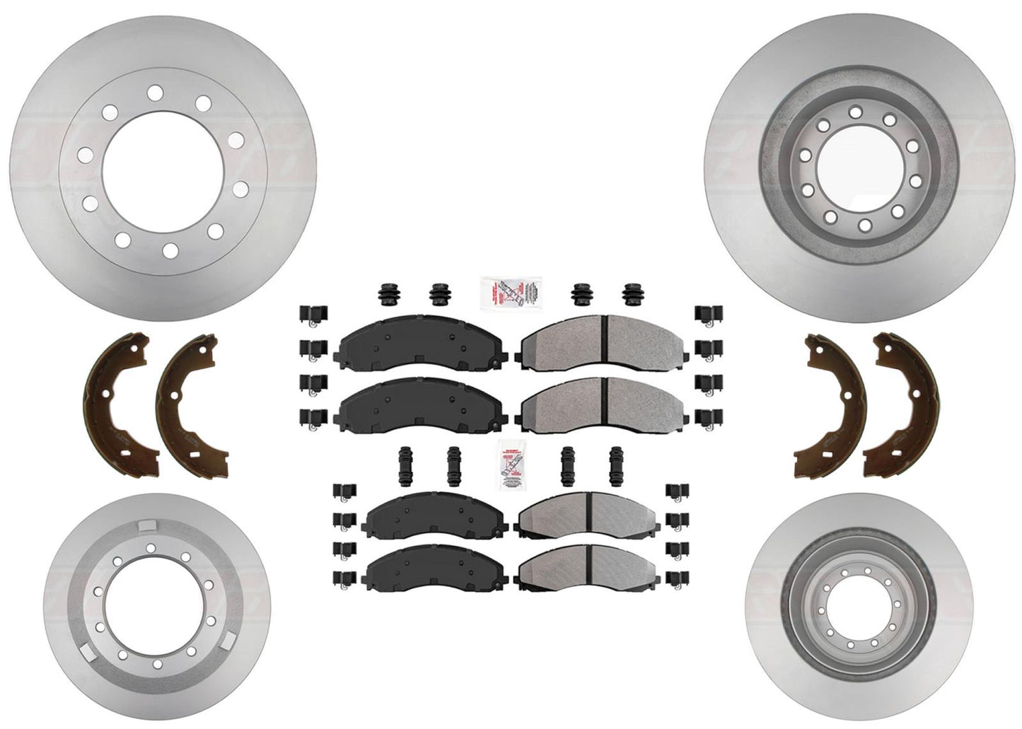 Front Rear Disc Brake Rotors Brake Pads for Ford F450 F550 Super Duty 2023-2024