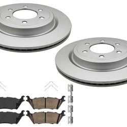 Rear Coated Brake Disc Rotors Brake Pad Set for Ford Expedition 2022 2023 2024