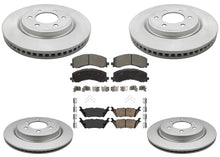 F&R Coated Brake Disc Rotors Brake Pad Set for Ford Expedition 2022 2023 2024
