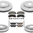 F&R Coated Brake Disc Rotors Brake Pad Set for Ford Expedition 2022 2023 2024