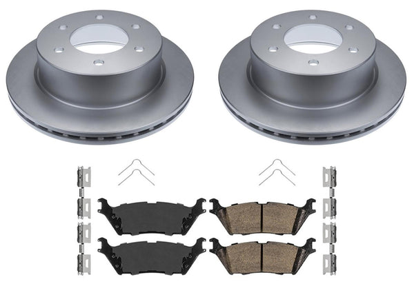 Rear Coated Disc Rotors Galvanized Brake Pads for Ford Bronco Raptor 2022-2024