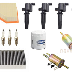 Ignition Coils Plugs Air Filter Gas Cabin Filter for Ford Focus 2008-2011 2.0L