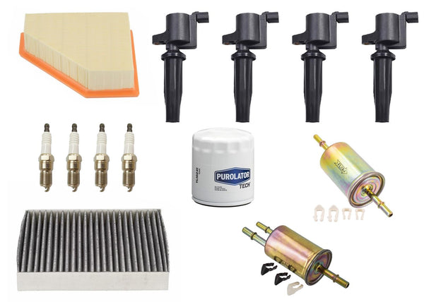 Ignition Coils Plugs Air Filter Gas Cabin Filter for Ford Focus 2008-2011 2.0L