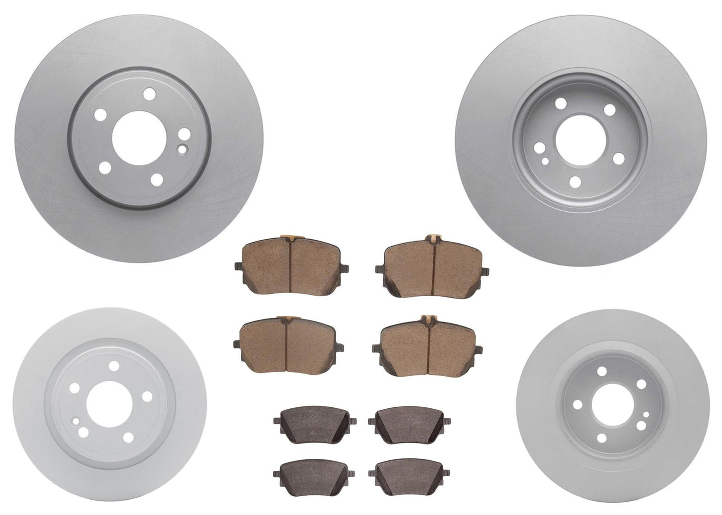 Front & Rear Coated Disc Brake Rotors & Pads for Mercedes Benz CLA250 2020-2025