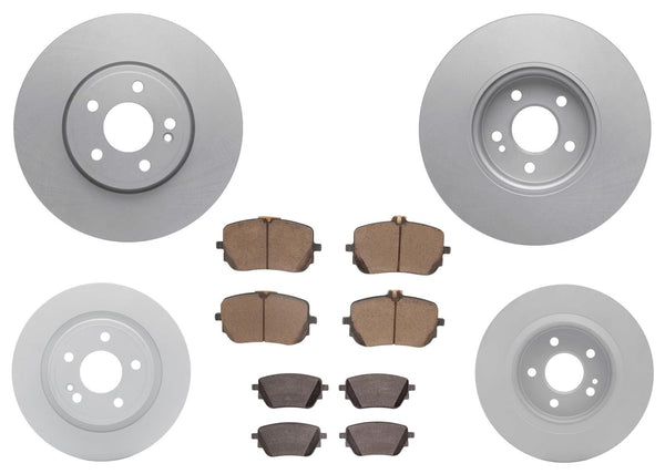 Front & Rear Coated Disc Brake Rotors & Pads for Mercedes Benz CLA250 2020-2025