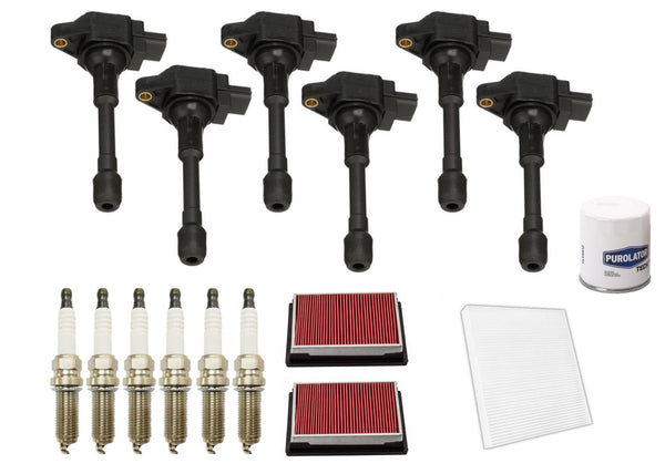 Ignition Coils Spark Plugs Tune Up Kit For Nissan 370Z 3.7L 2009-2020