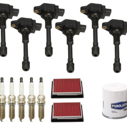 Ignition Coils & Iridium Spark Plugs Oil FIlter For Nissan 350Z 2007-2009 3.5L
