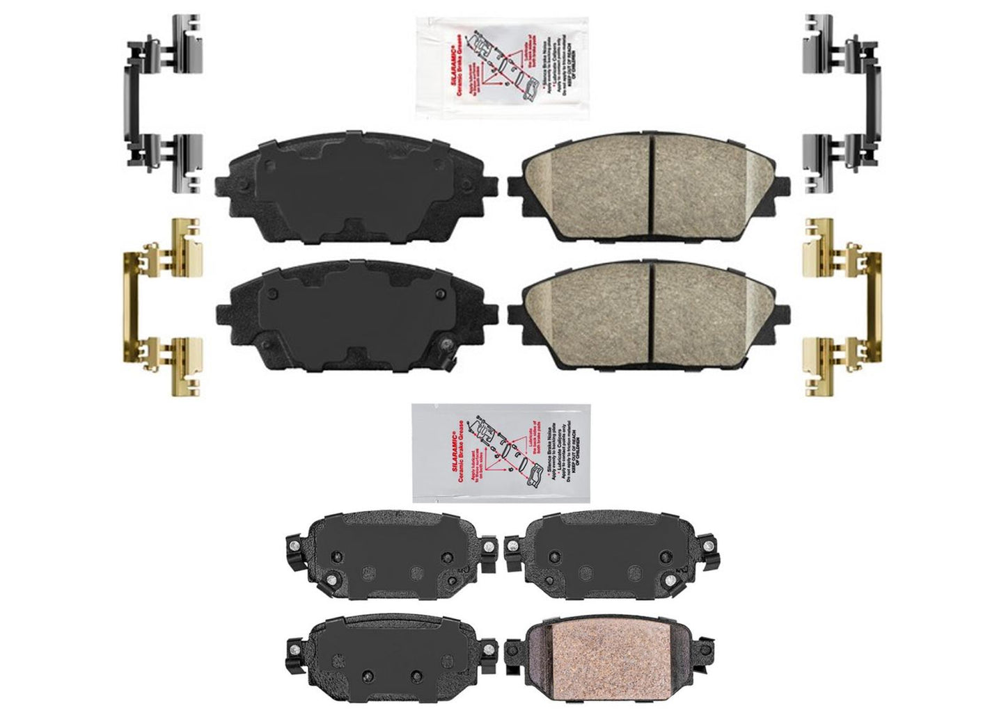 AME Front & Rear Ceramic Disc Brake Pads Hardware For Mazda CX-3 2019 2020 2021