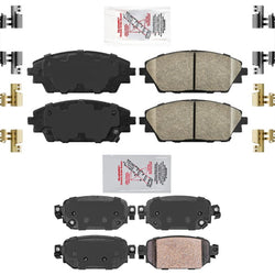 AME Front & Rear Ceramic Disc Brake Pads Hardware For Mazda CX-3 2019 2020 2021
