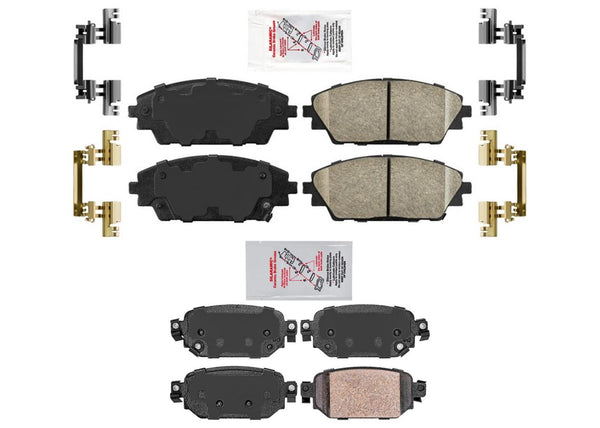 AME Front & Rear Ceramic Disc Brake Pads Hardware For Mazda CX-3 2019 2020 2021