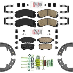 Front Rear Disc Brake Pads Parking Shoes for Mitsubishi Outlander 2005-2006 2.4L