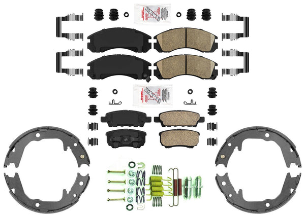 Front Rear Disc Brake Pads Parking Shoes for Mitsubishi Outlander 2005-2006 2.4L