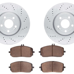 Front Coated Disc Brake Rotors & Pads for Mercedes Benz AMG CLA250 330MM 2020-25