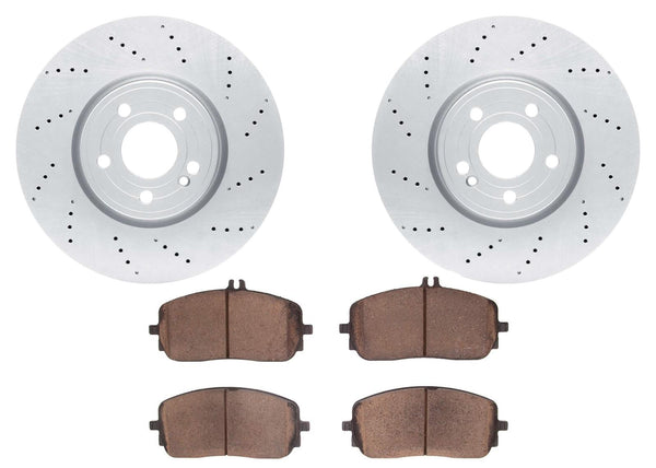 Front Coated Disc Brake Rotors & Pads for Mercedes Benz AMG CLA250 330MM 2020-25