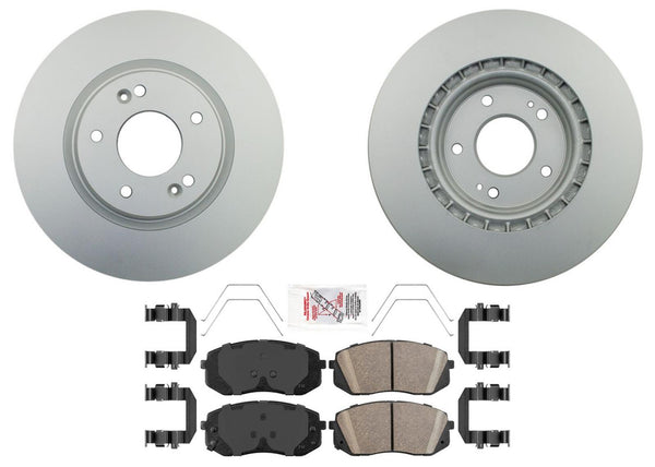 Front Coated Brake Rotors Pads For KIA Seltos 21-24 AWD All Wheel Drive Models