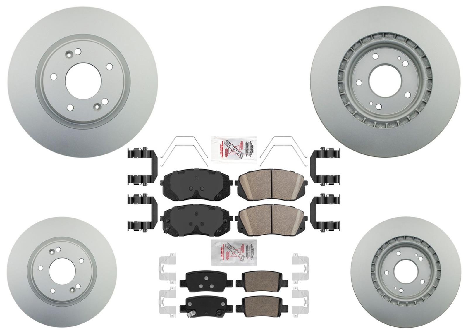 Front Rear Coated Brake Rotors Pads For KIA Seltos 21-24 AWD Turbo Electric PB