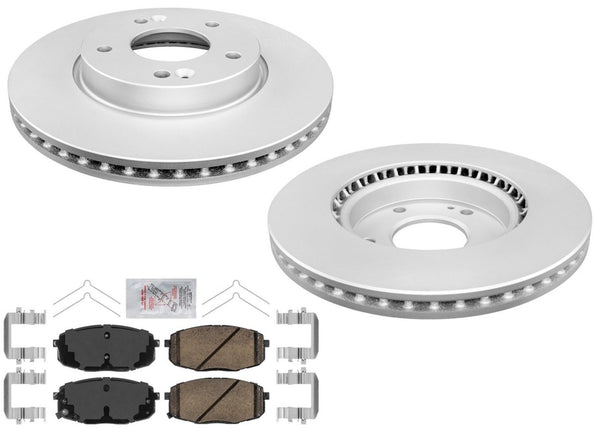 Front Coated Brake Rotors Pads For KIA Seltos 2021-2024 Front Wheel Drive Models