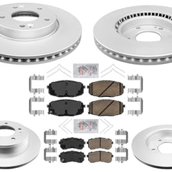 Front & Rear Coated Brake Rotors Pads For KIA Seltos 21-24 FWD Manual Parking