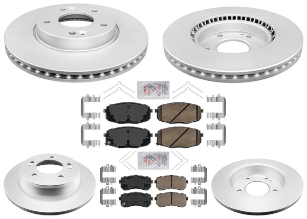 Front & Rear Coated Brake Rotors Pads For KIA Seltos 21-24 FWD Manual Parking